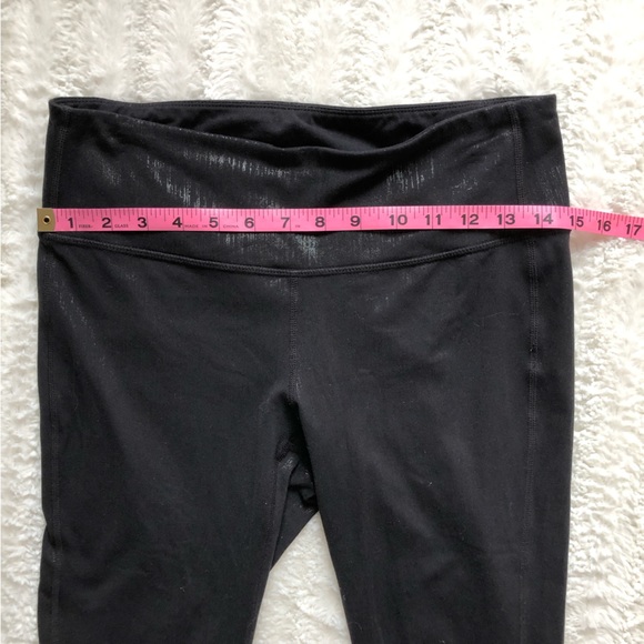 Athleta shiny textured black full length transcend tight legging sz M - Picture 2 of 7